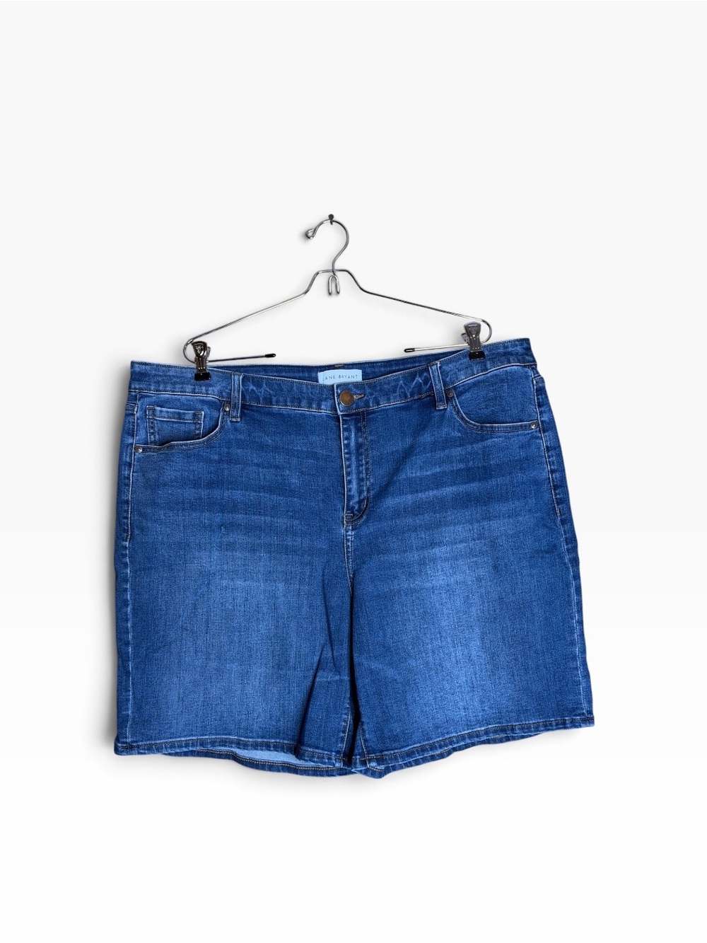 Lane Bryant Size 18 Denim Bermuda Shorts Medium Wash Stretch Jean Shorts